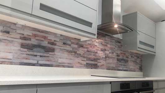 Kitchen splashback with abstract stone background