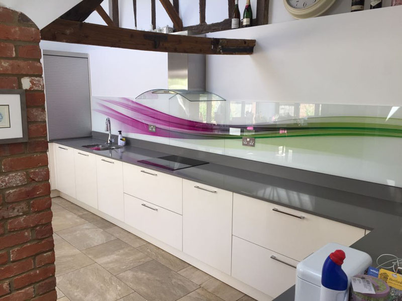 Bedfordshire long glass splashbacks with patterns