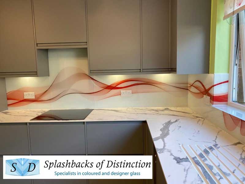 Kitchen splashbacks abstract waves