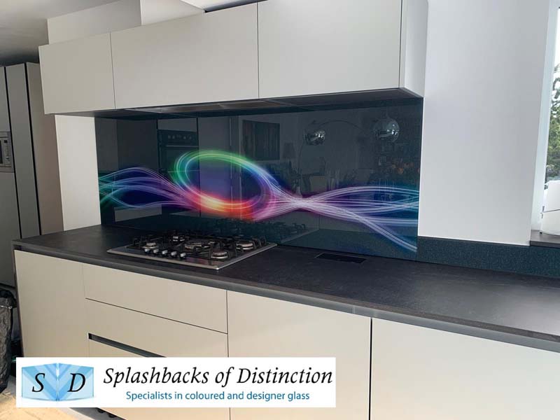 Abstract wave kitchen splashback faversham