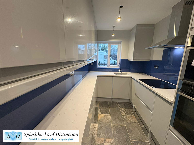 Kitchen splashback ware hertfordshire dulux lost lake with silver sparkle