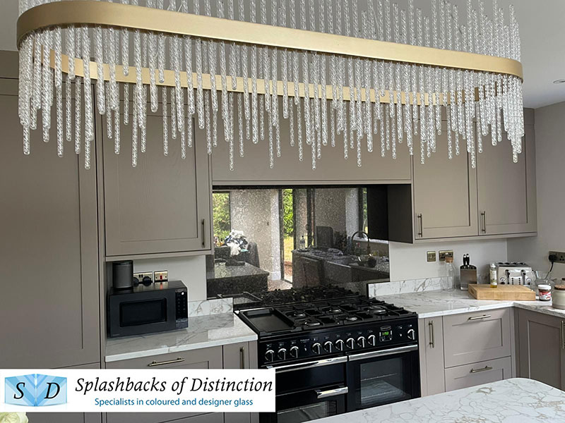 Kitchen splashback in antique bronze mirror in welwyn garden city