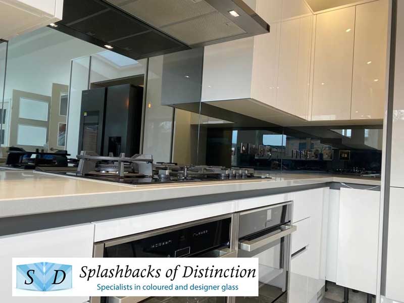Grey mirror kitchen splashback bedford