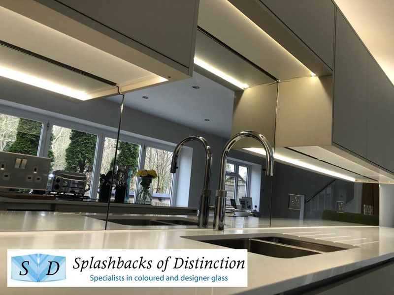 Kitchen splashback toughened silver mirror henley on thames
