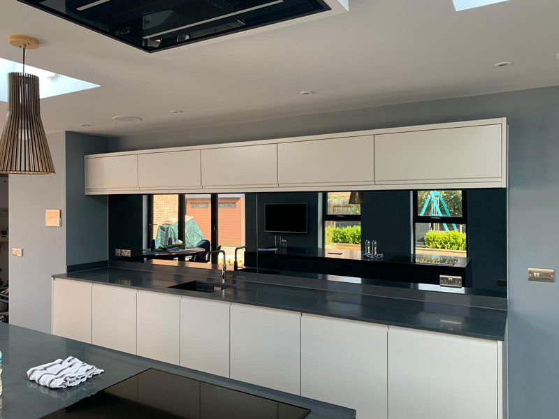 Mirror kitchen splashback fitted in stanstead