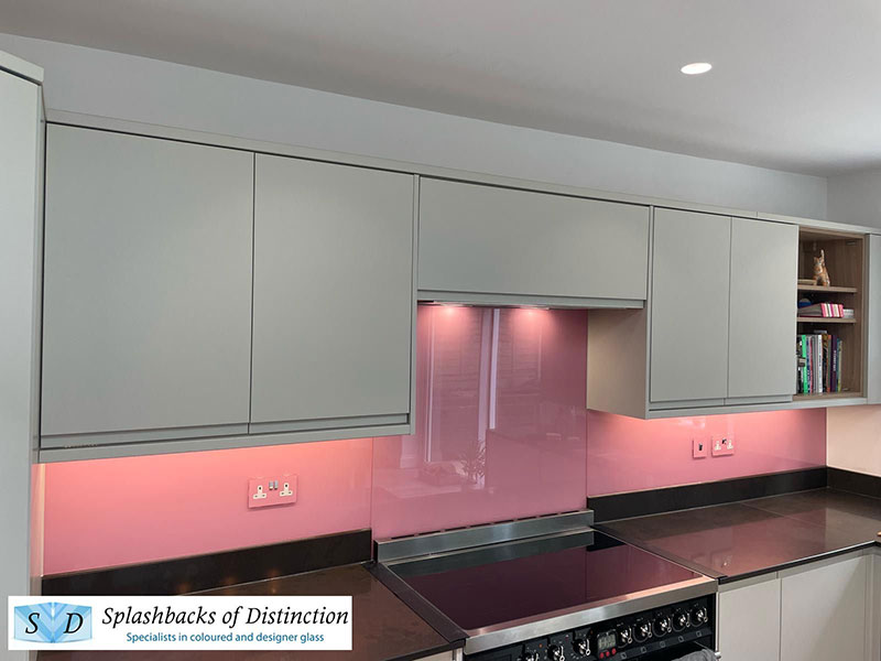 Kitchen splashback light pink welwyn garden city