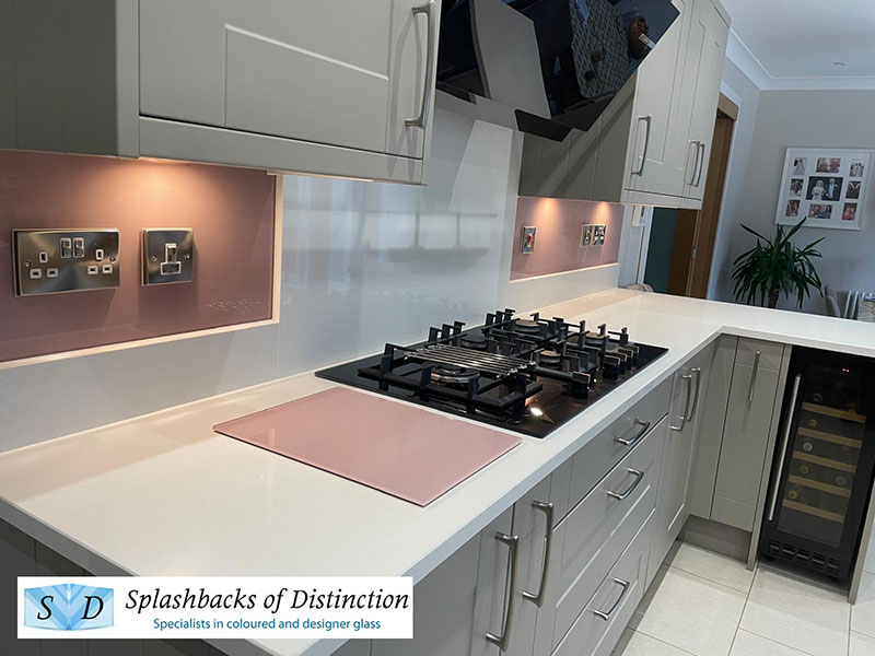 Kitchen splashback painted in pressed petal installed in st neots