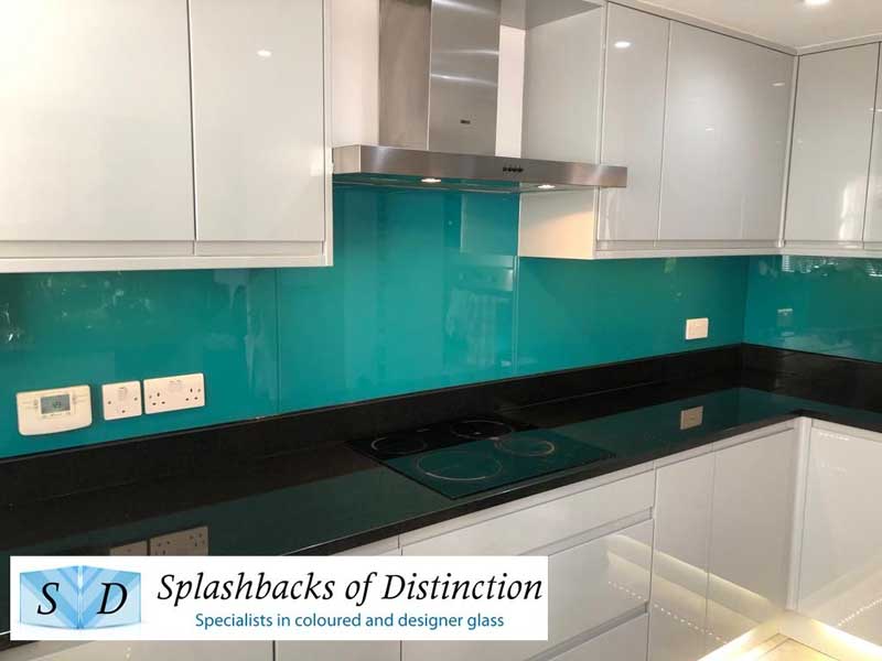 Kitchen splashback ral 5018 turquoise blue