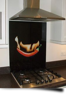 High resolution image in a cooker glass kitchen splashback