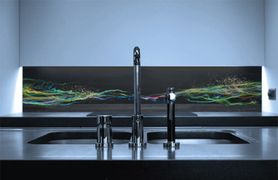 Coloured and textured glass kitchen splashbacks from Splashbacks of Disinction