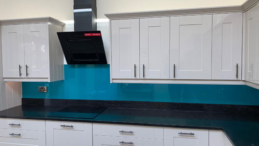 Kitchen splashback water blue aqua sparkle