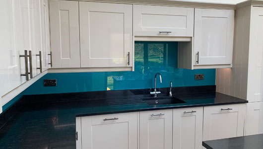 Kitchen splashback water blue aqua sparkle