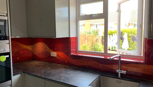 Abstract waves kitchen splashback