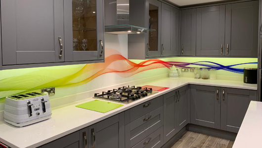 Kitchen splashback wave